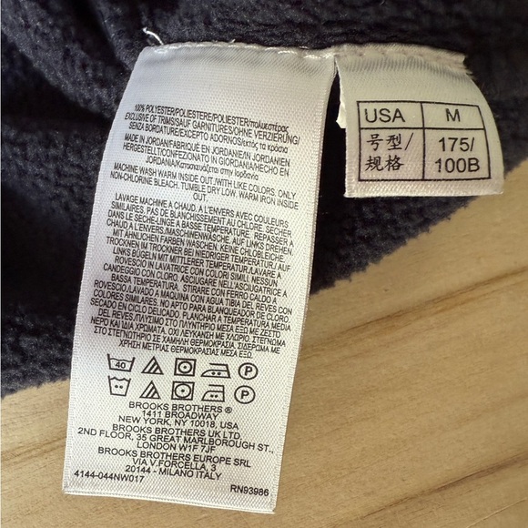 Brooks Brothers Men's Green and Blue Color Block Quarter Zip Fleece - M - Picture 5 of 9